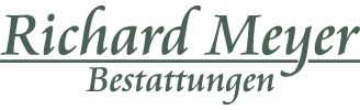Logo mit dem Text Richard Meyer unterstrichen, Bestattungen darunter in kursiv, ideal für Trauer ums Haustier oder Tierbestattung. - Bestattungsunternehmen in Winsen, Harburg und in der Elbmarsch.