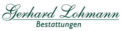 Logo mit Gerhard Lohmann Bestattungen in grüner Kursiv- und Druckschrift, die fürsorgliches Bestattungswesen symbolisiert. - Bestattungsunternehmen in Winsen, Harburg und in der Elbmarsch.